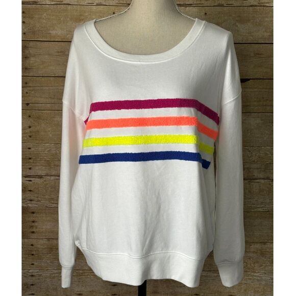 LOU & GRAY LOOSE FIT OVERSIZED ATHLEISURE SOFT COLORFUL EVERYDAY SWEATSHIRT SM - Picture 1 of 3